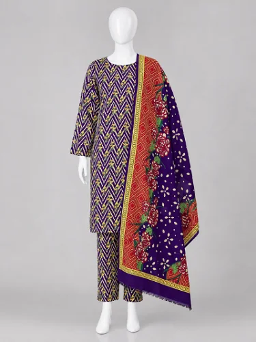 Maha Chevron Printed 3 Piece Suit 1