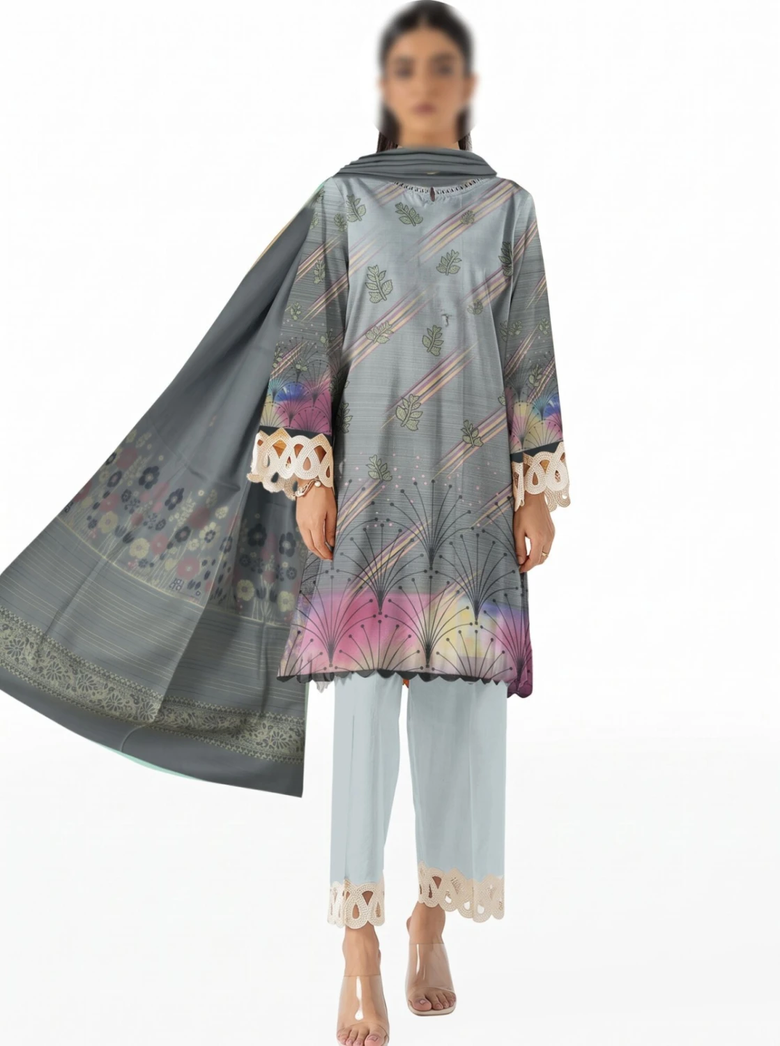 Soft Bloom – 3 Piece Unstitched Printed Khaddar Suit | Winter Collection — Women — photo 2