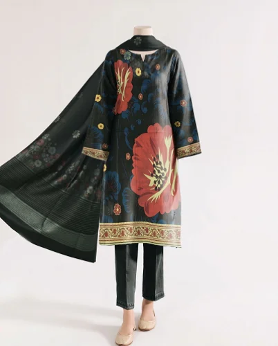 Poppy Bloom – 3 Piece Unstitched Printed Khaddar Suit | Winter Collection — Women — photo 1