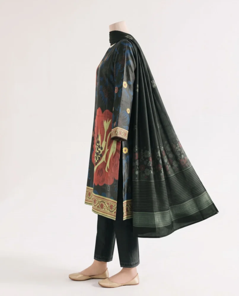 Poppy Bloom – 3 Piece Unstitched Printed Khaddar Suit | Winter Collection