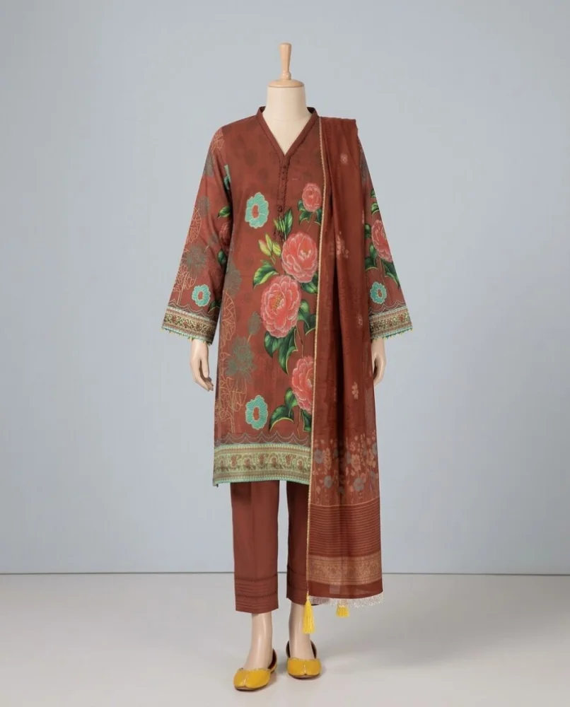 Camellia Garden – 3 Piece Unstitched Printed Khaddar Suit | Winter Collection