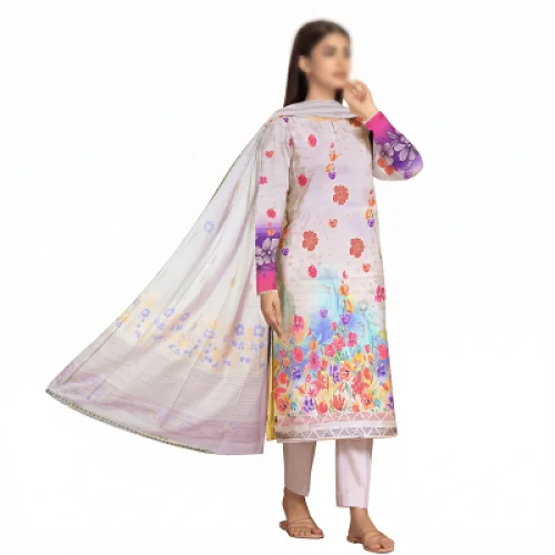 Meadow Bloom – 3 Piece Unstitched Printed Khaddar Suit | Winter Collection — Women — photo 3