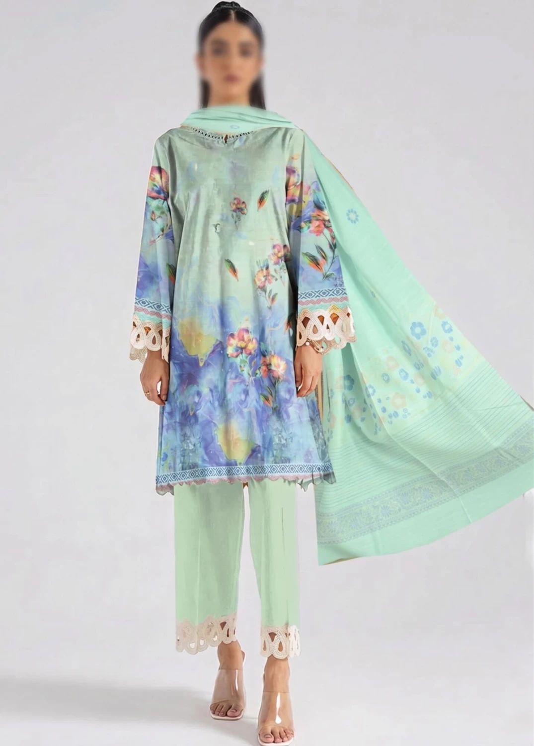 Watercolour Drift – 3 Piece Unstitched Printed Khaddar Suit | Khaddar Suit — Women — photo 3