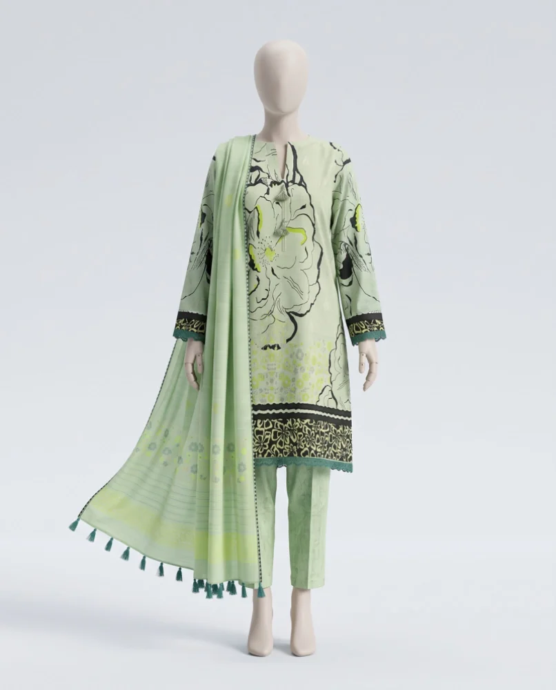 Ink Petal – 3 Piece Unstitched Printed Khaddar Suit | Winter Collection