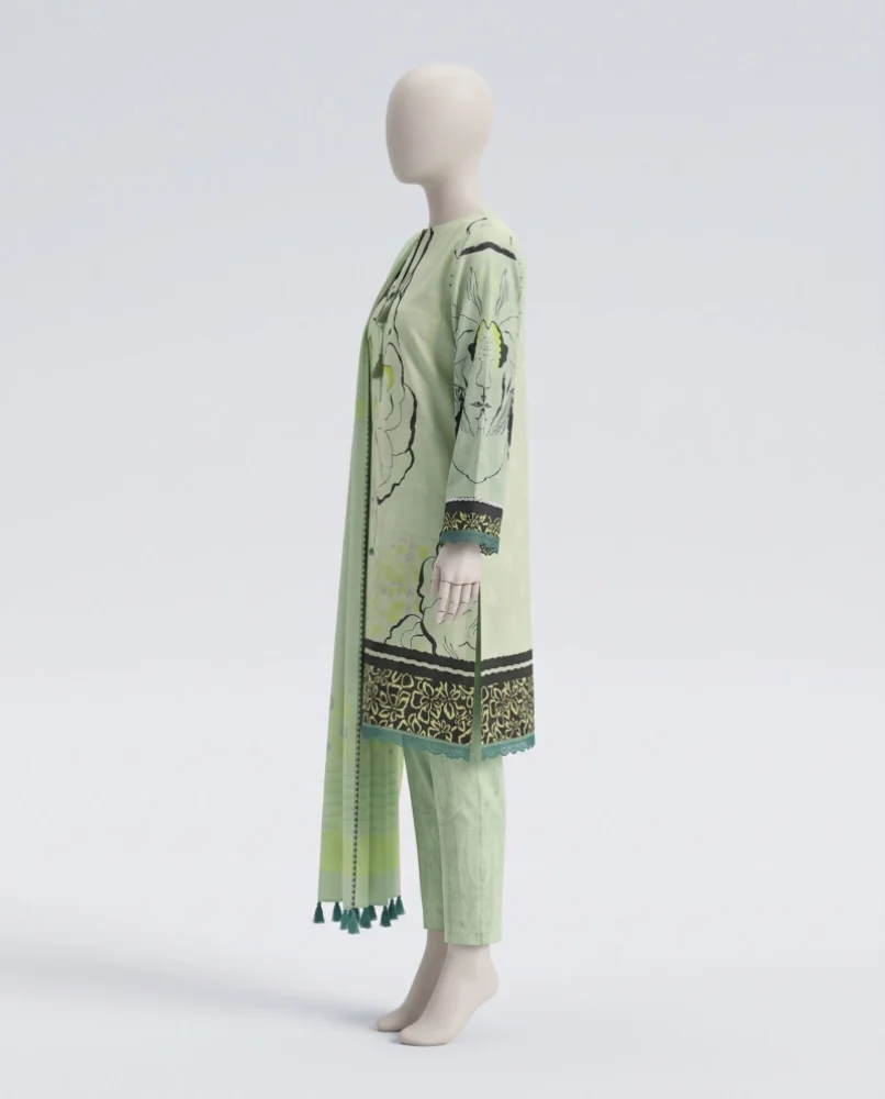 Ink Petal – 3 Piece Unstitched Printed Khaddar Suit | Winter Collection