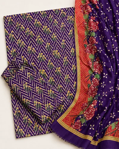 Maha Chevron Printed 3 Piece Suit 4