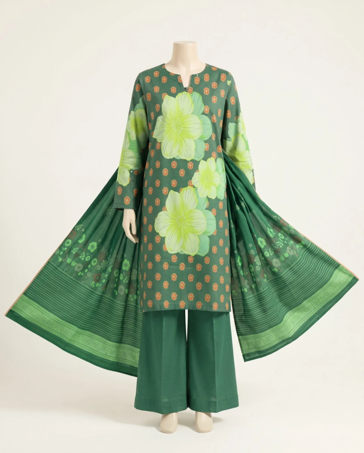 Petal Dots – 3 Piece Unstitched Printed Khaddar Suit | Winter Collection — Women — photo 1
