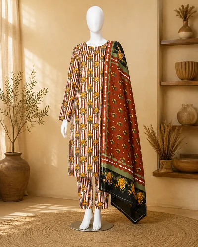 Sana Floral Striped 3 Piece Suit 3