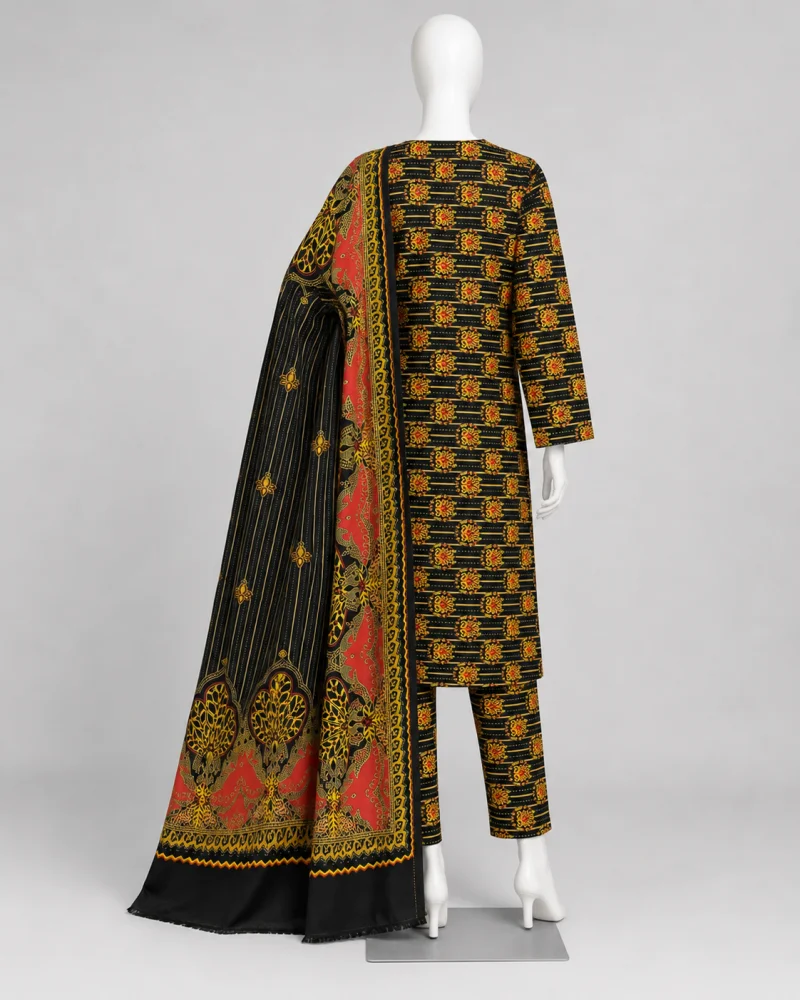 Rida Traditional Printed 3 Piece Suit