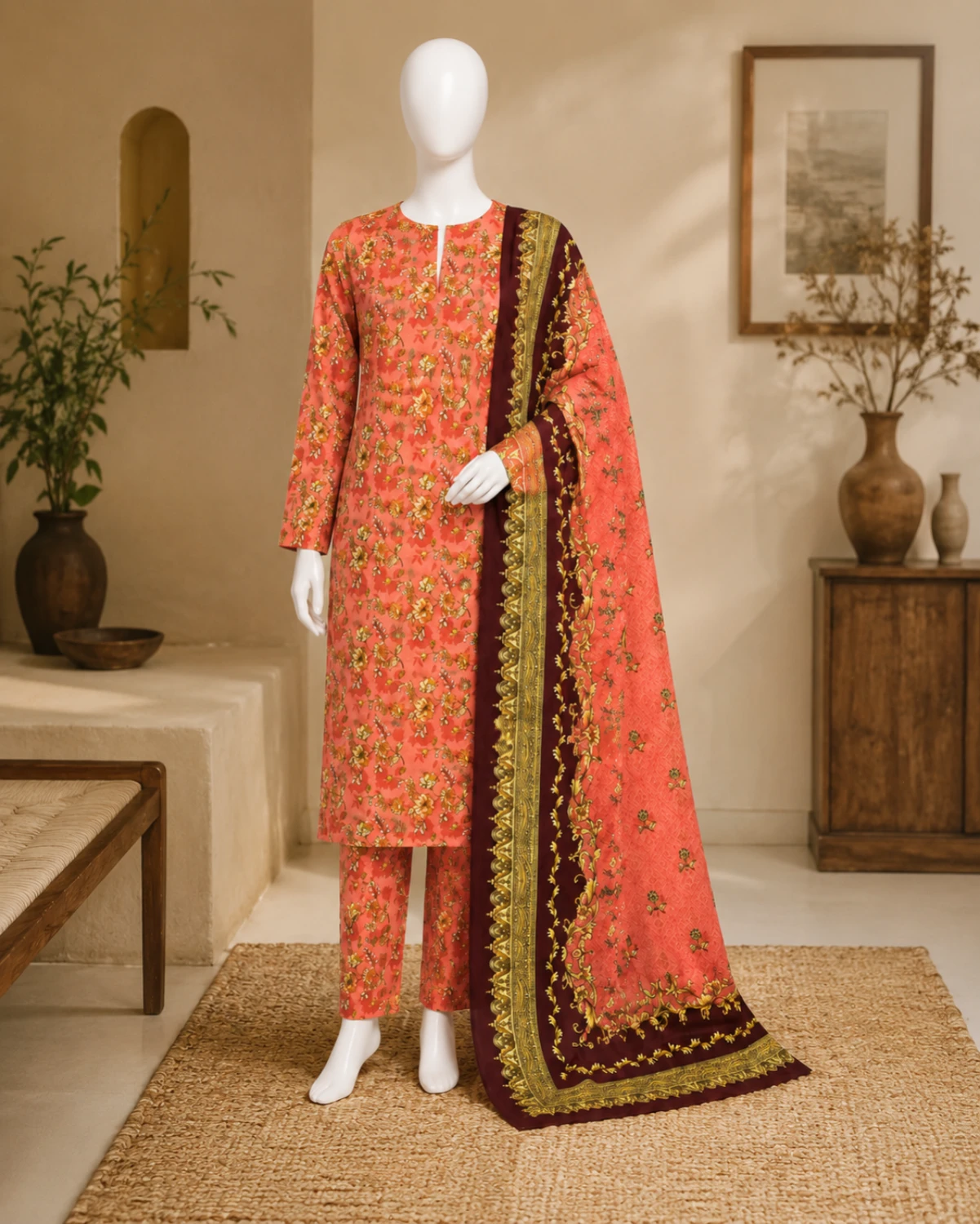 Ayla Floral Printed 3 Piece Suit