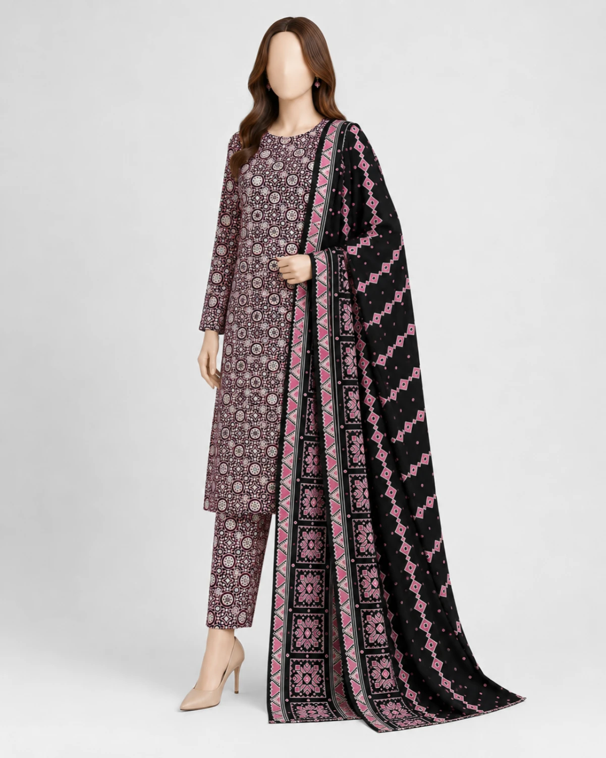 Misha Printed 3 Piece Suit