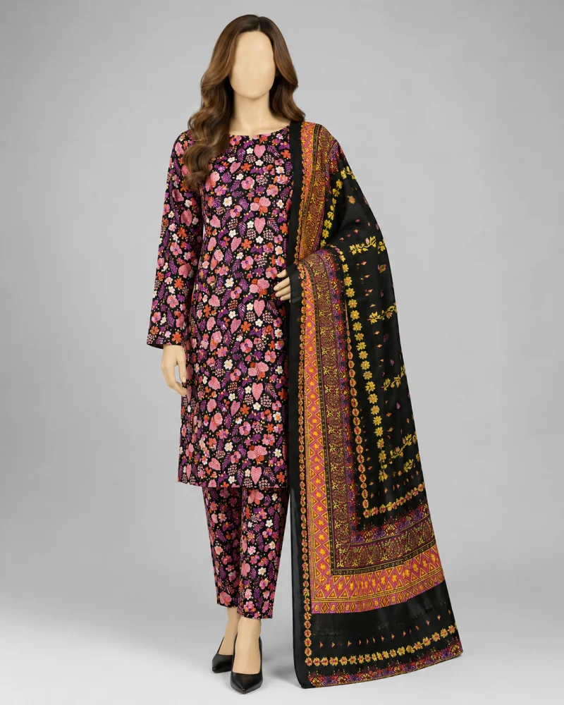Noor Printed 3 Piece Suit