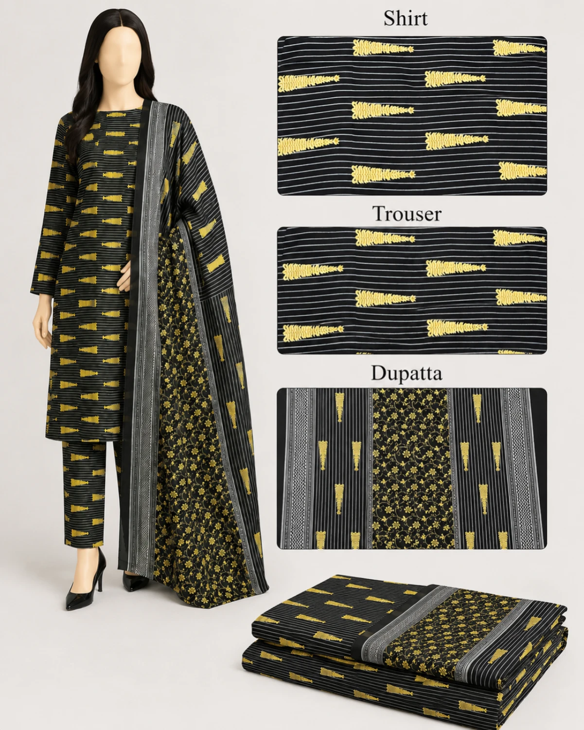 Zara Printed 3 Piece Suit