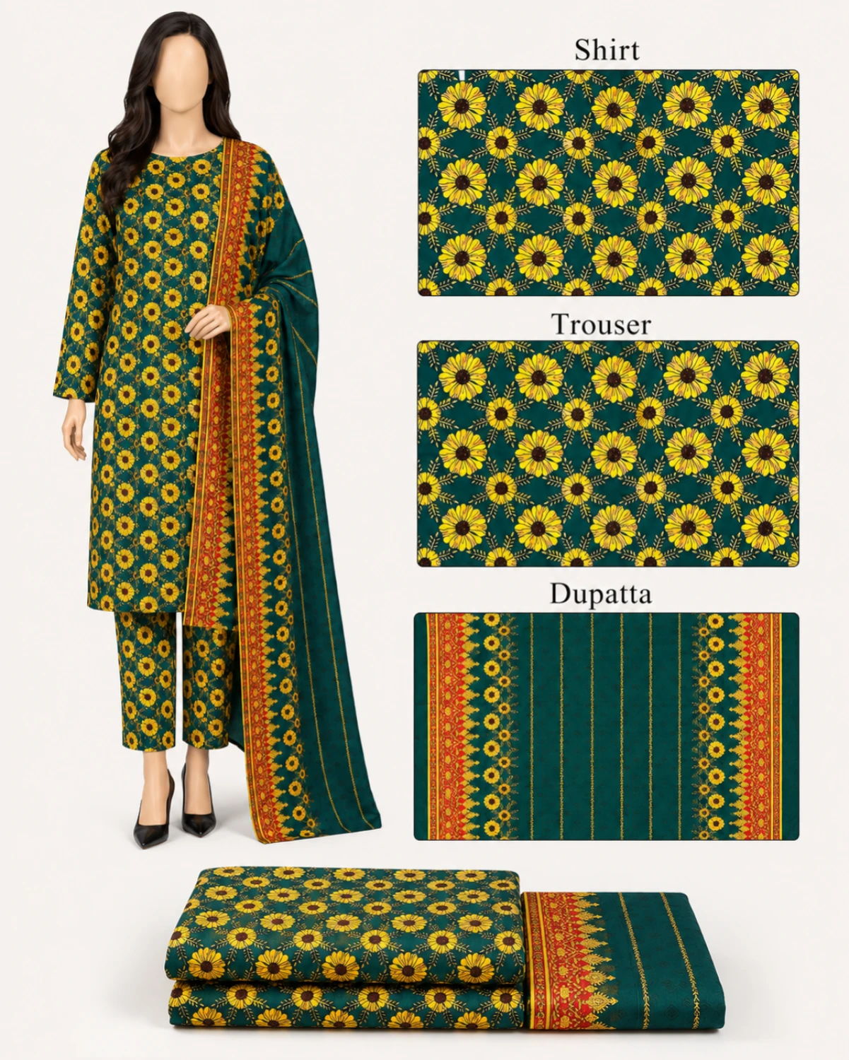 Meher Printed 3 Piece Suit