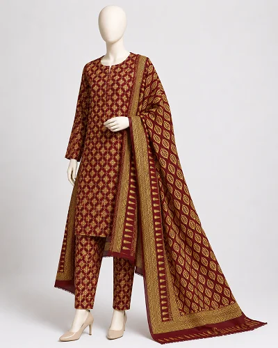 Mahnur Printed 3 Piece Suit 2