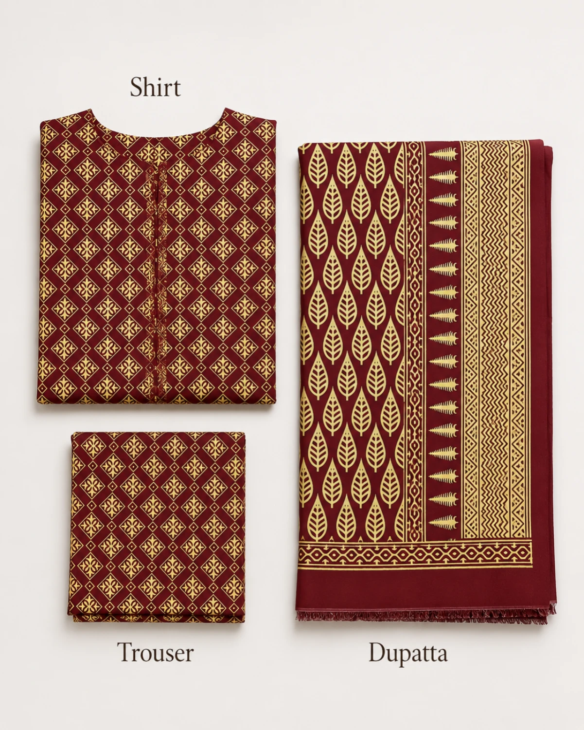 Mahnur Printed 3 Piece Suit