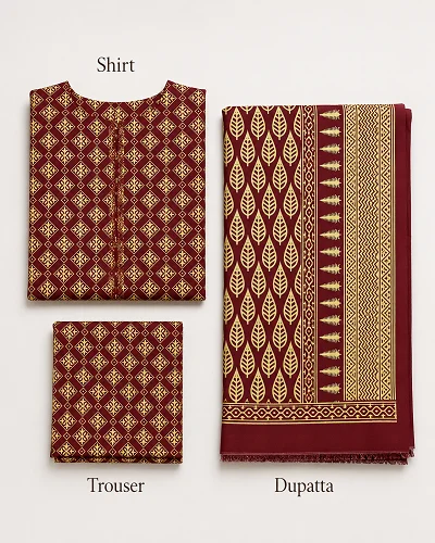 Mahnur Printed 3 Piece Suit 3