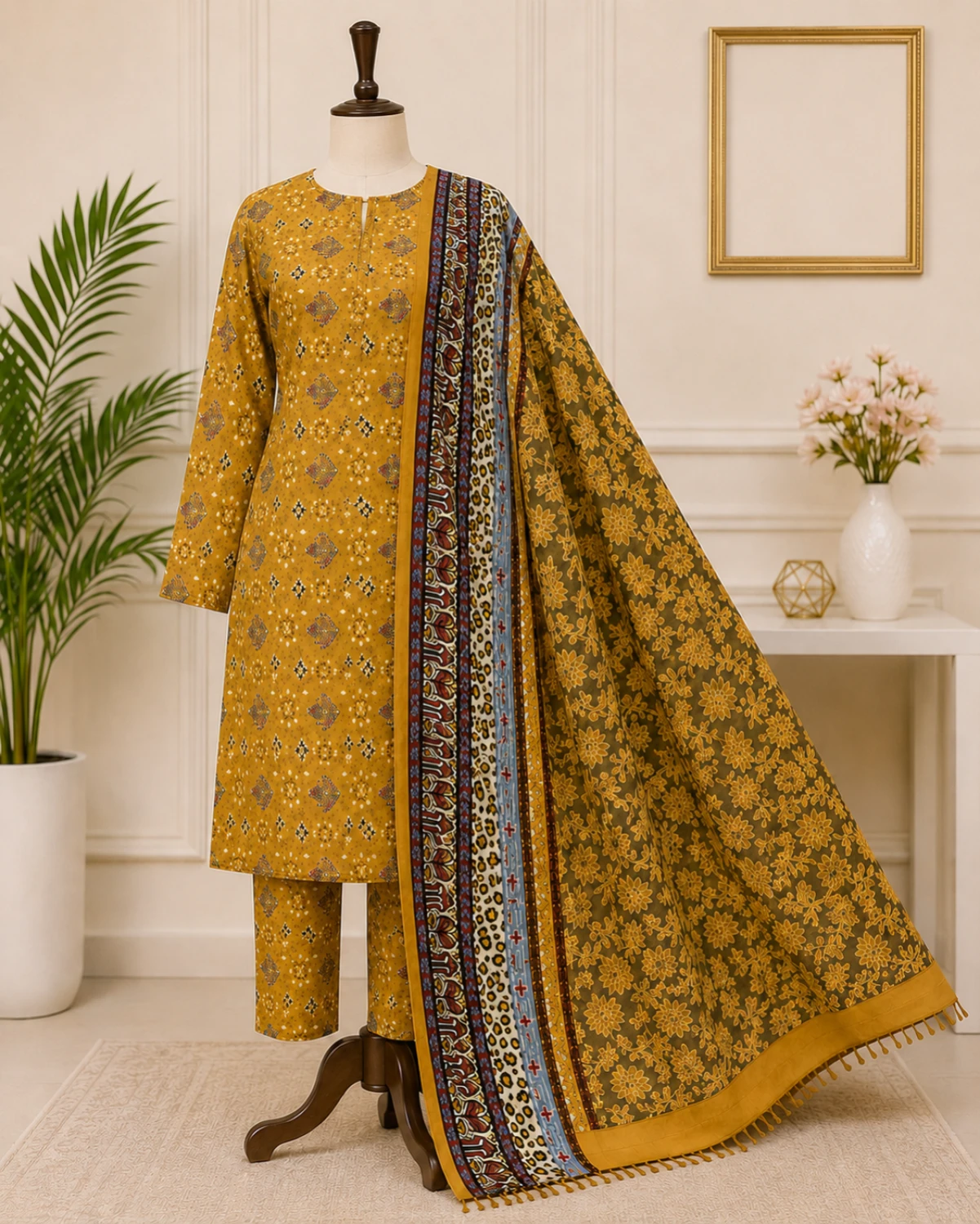 Zaina Printed 3 Piece Suit
