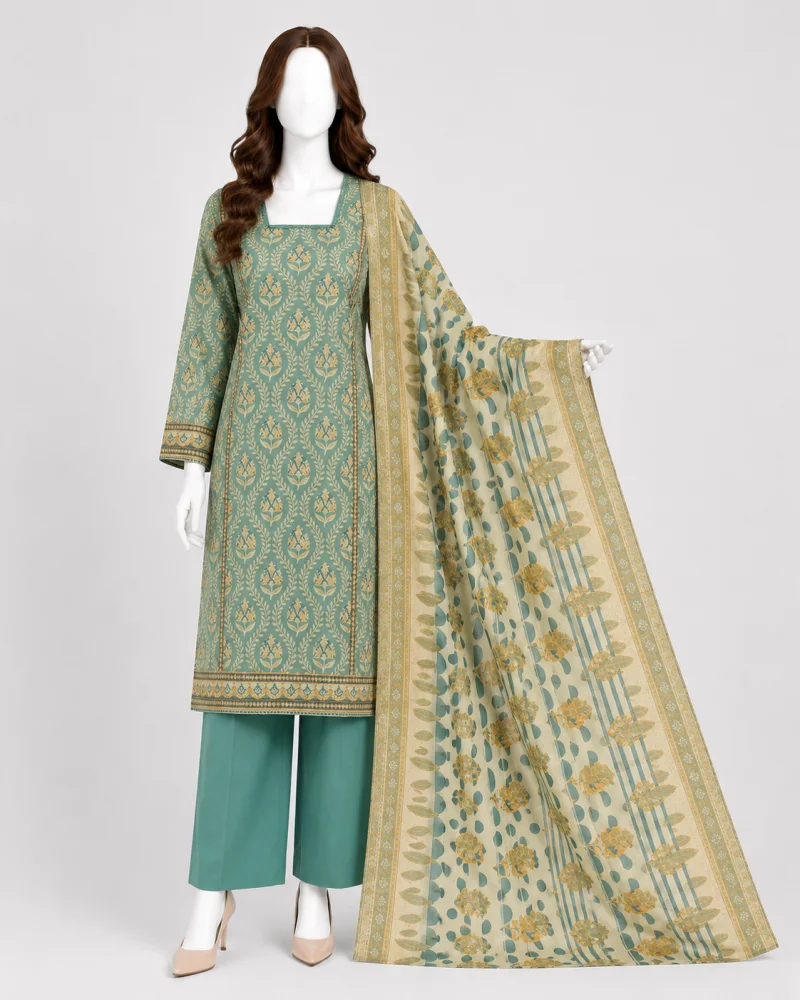 Sage Noor Printed 3 Piece Lawn Suit