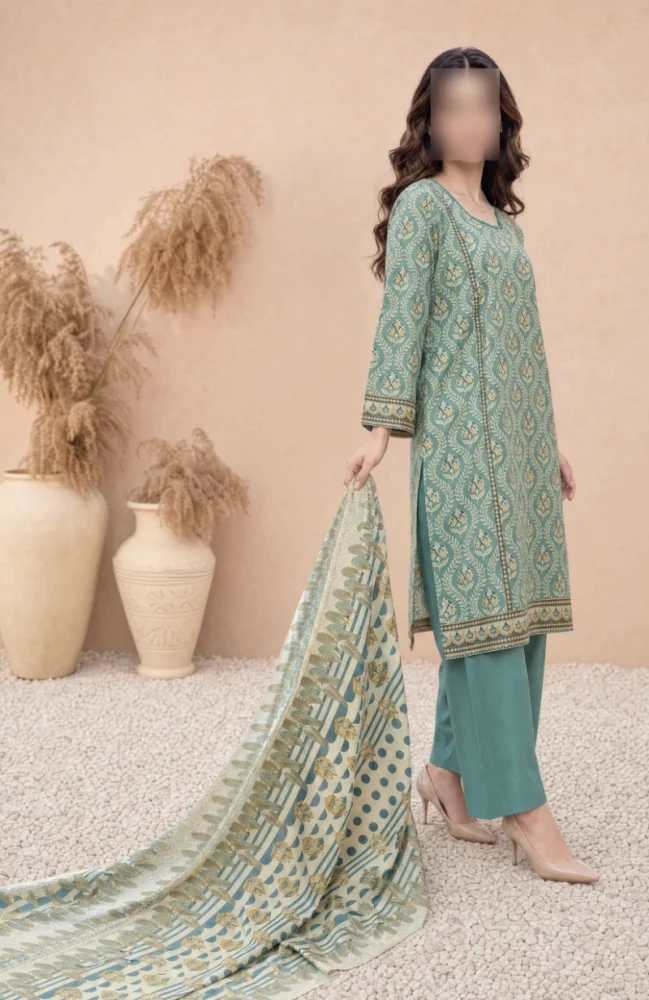 Sage Noor Printed 3 Piece Lawn Suit